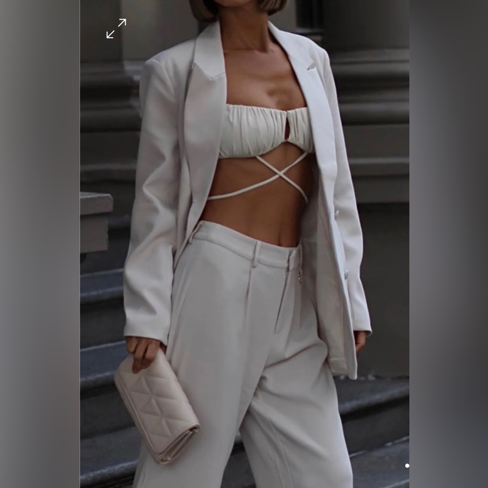 Meshki Crop Top- Beige / Cream